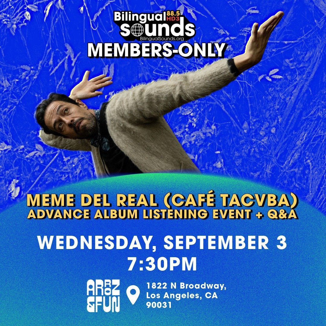MEMBERS ONLY: (Cafe Tacvba) Meme Del Real's Advance Album Listening Event at Arroz and Fun on Wednesday, September 3rd