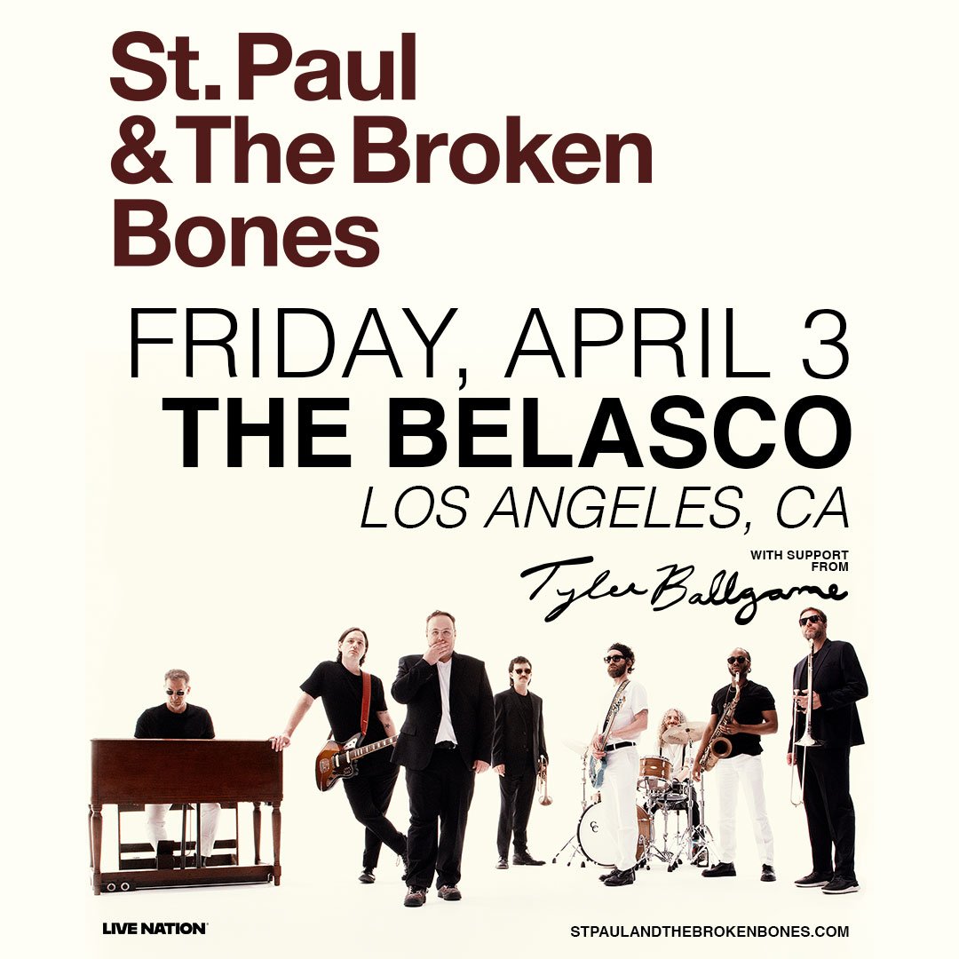 MEMBERS ONLY: St. Paul & The Broken Bones at The Belasco on Friday, April 3, 2026