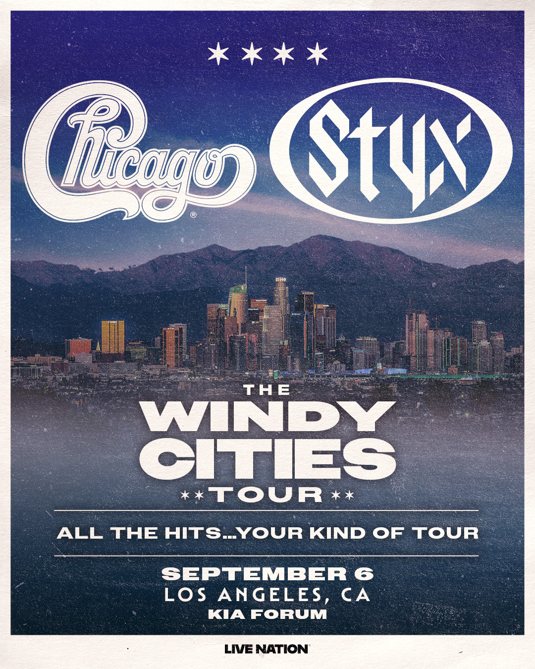 MEMBERS ONLY: Chicago at The Kia Forum on Sunday, September 6