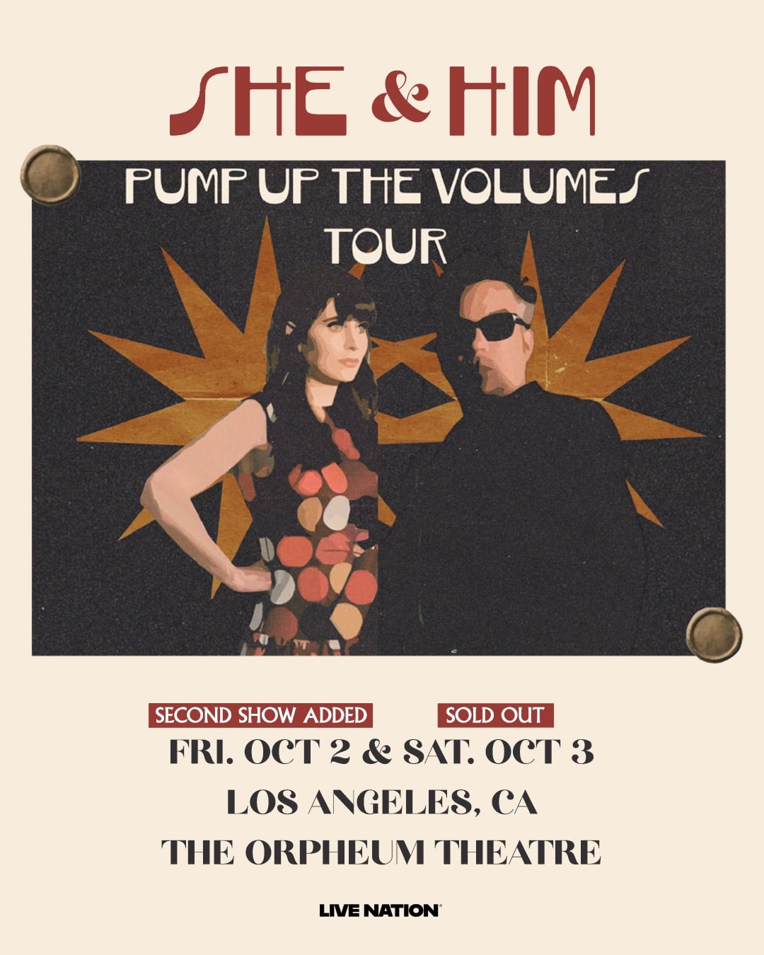She & Him at The Orpheum Theatre on October 3rd