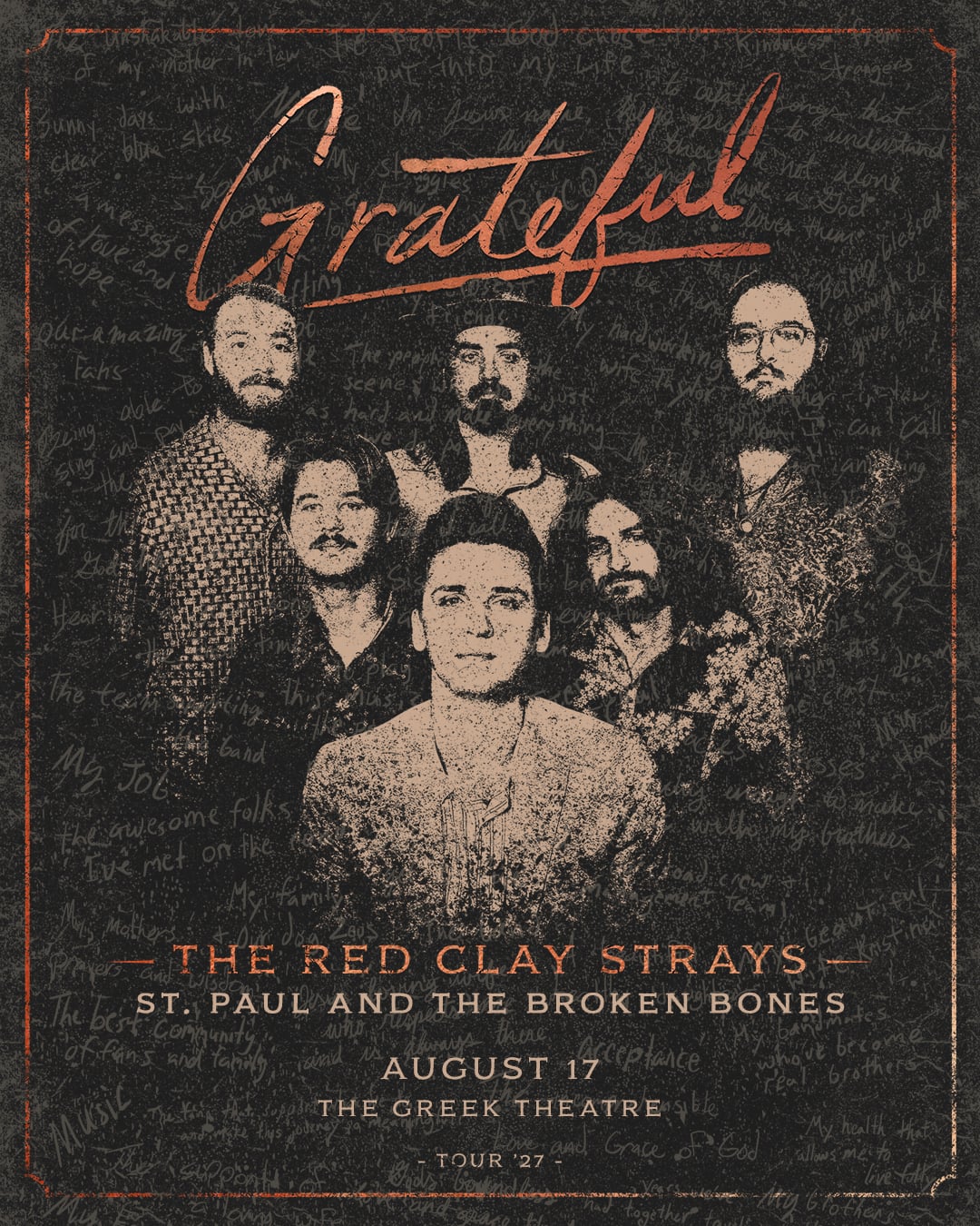 MEMBERS ONLY: The Red Clay Strays at the Greek Theatre on August 17th, 2027